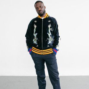 Gucci Dragon-Embroidered Bomber Jacket